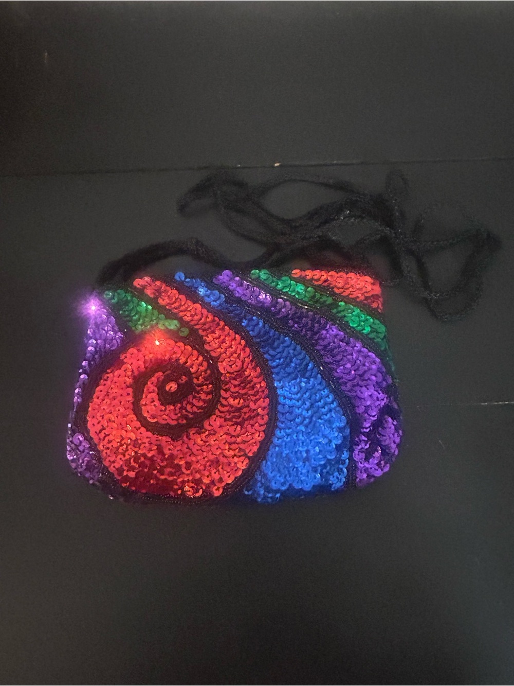 Vintage La Regale Ltd Multicolor Sequin Beaded Evening Shoulder Bag Purse
